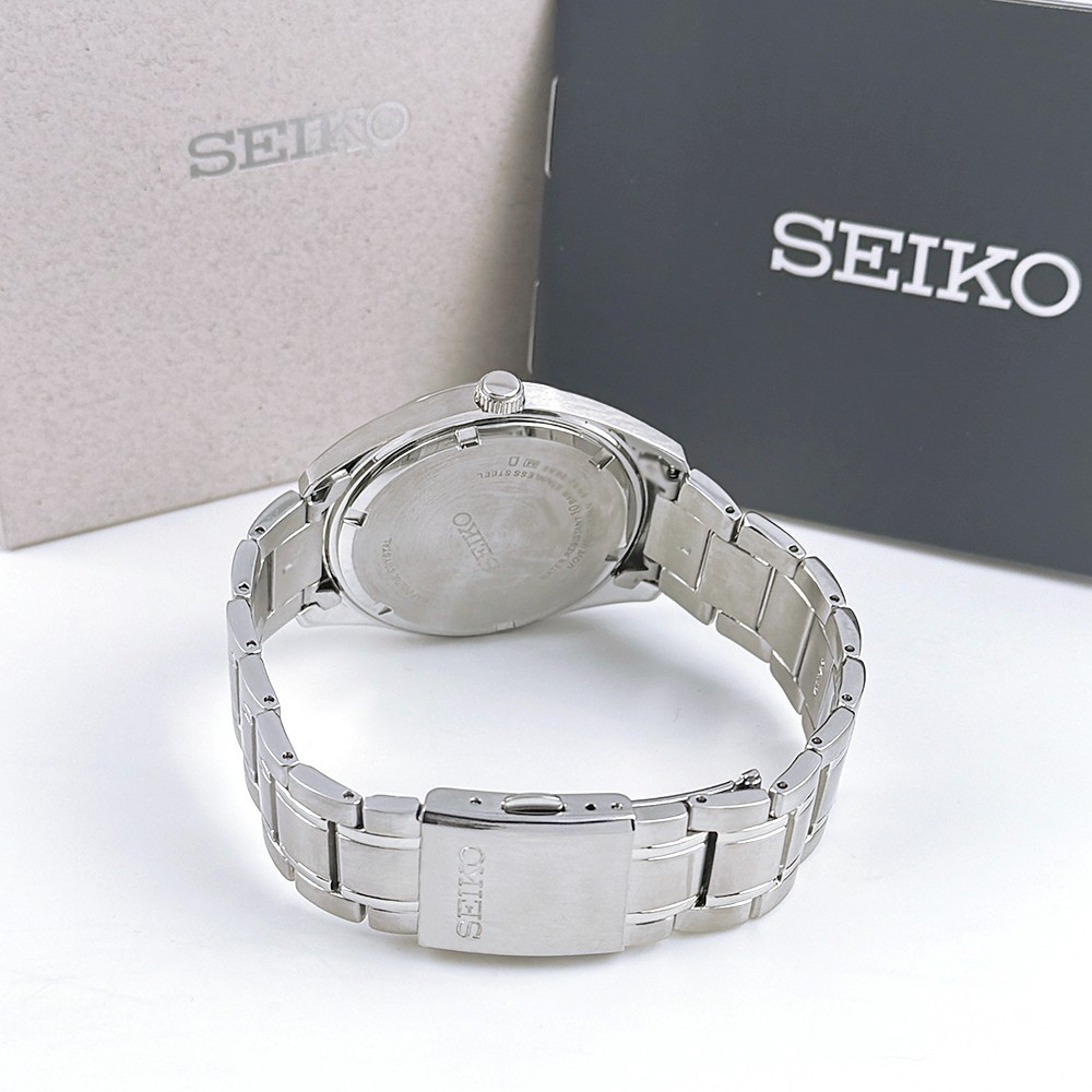 Seiko Essentials Men’s Quartz Dark Blue Dial Stainless Steel Watch SUR309