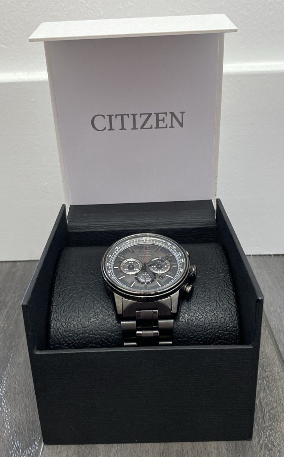 Citizen Nighthawk Chronograph Charcoal Grey Dial Men’s Watch CA4377-53H