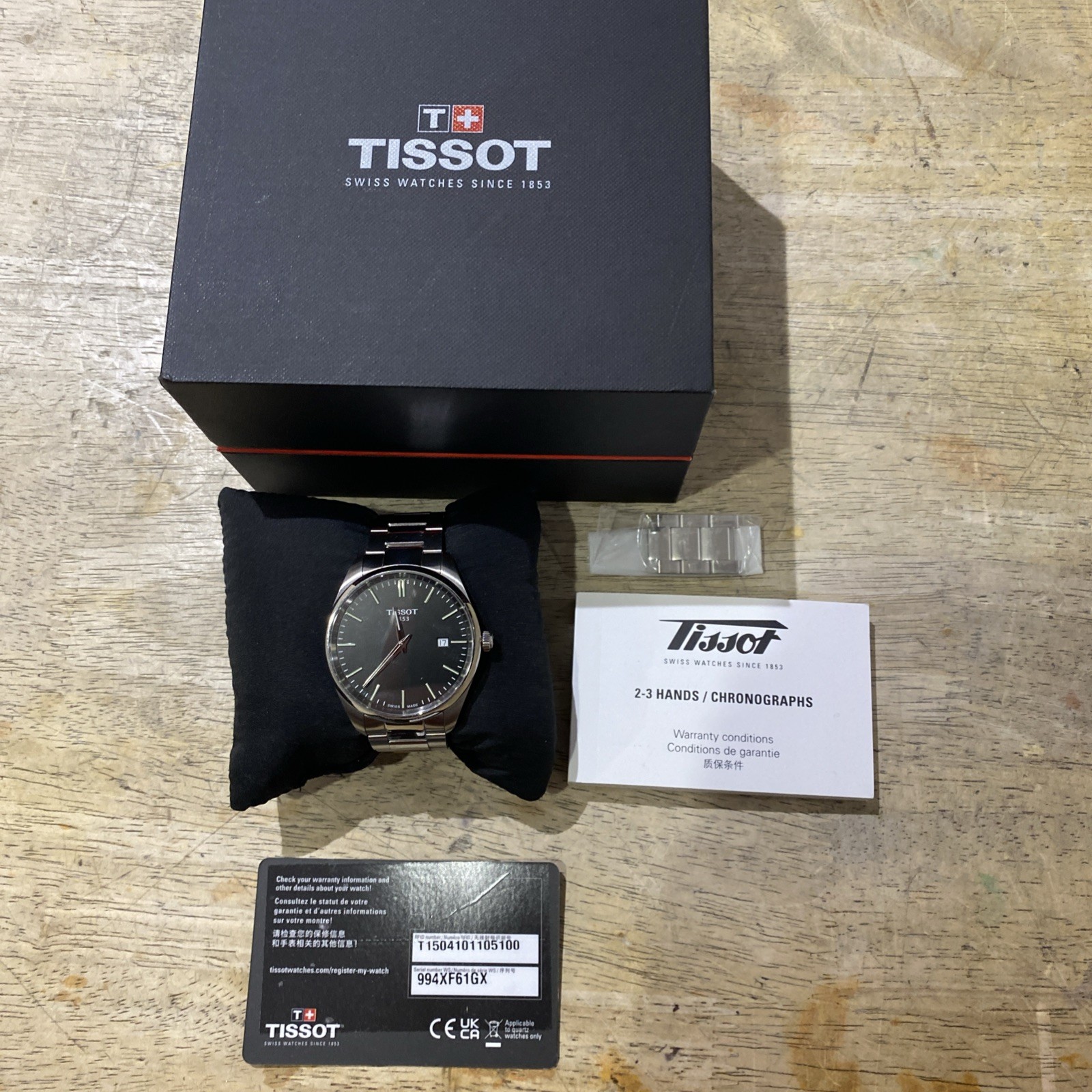 Tissot PR 100 Quartz EOL Black Dial Stainless Steel Men’s Watch T1504101105100