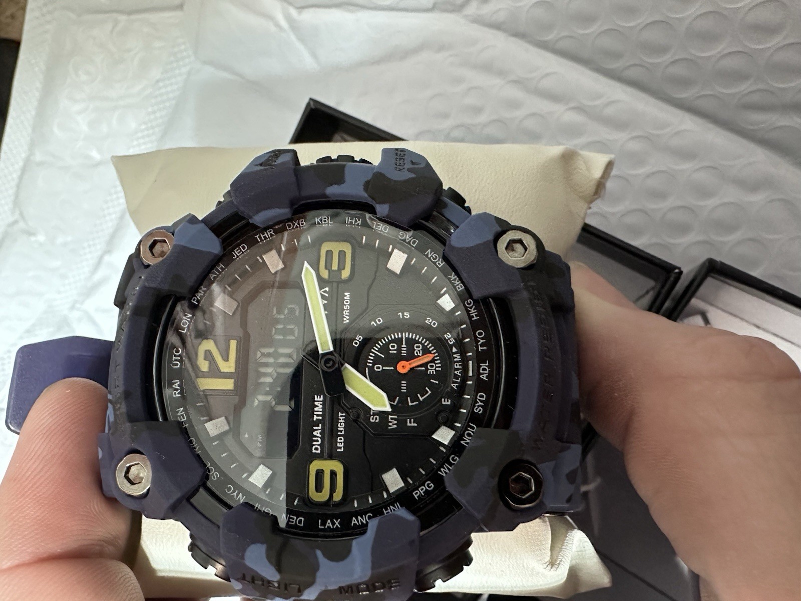 Activa X Invicta BlackOps Digital Mens Watch 56mm Camouflage Blue