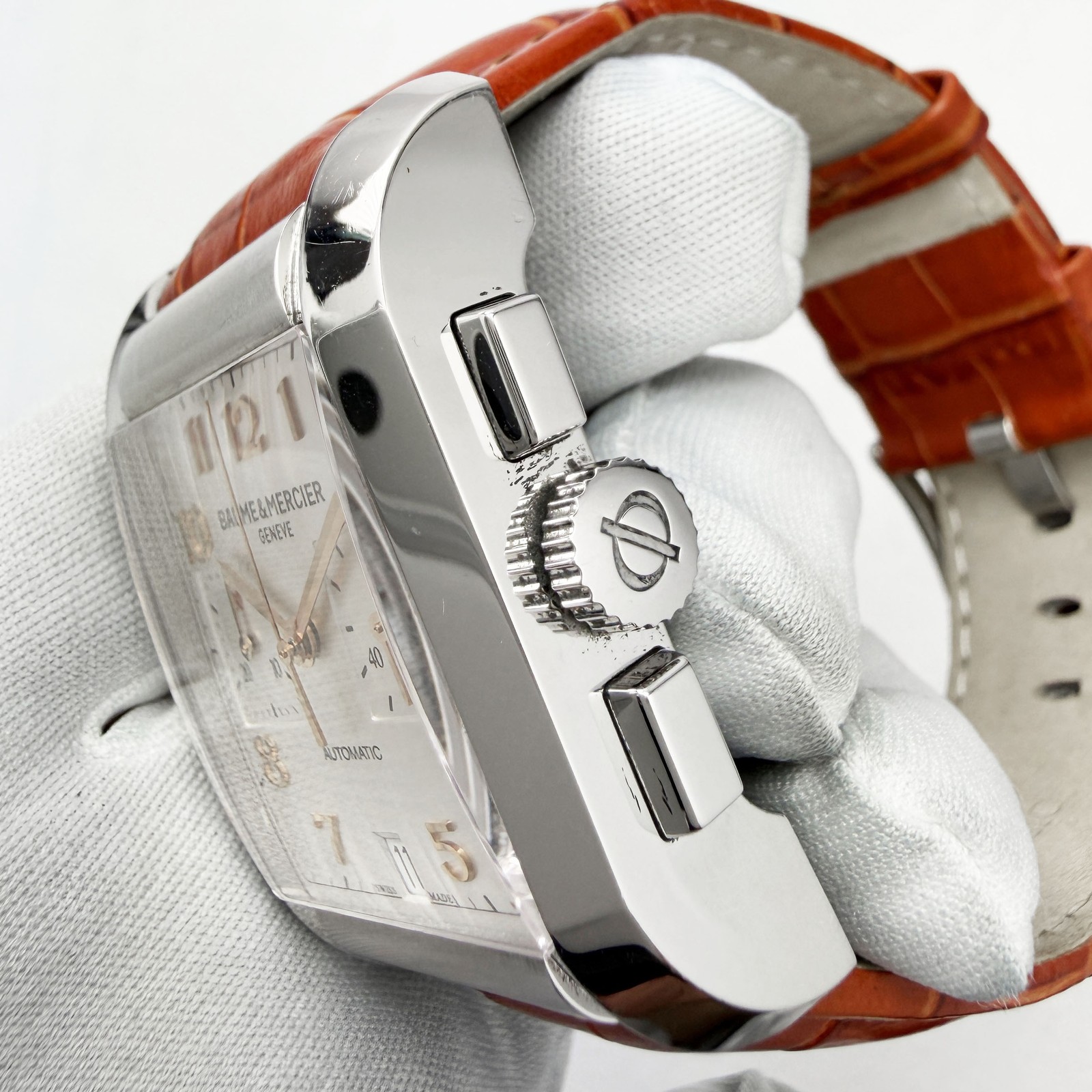 Baume & Mercier Hampton Chronograph 65698 34.5MM Silver Dial Steel