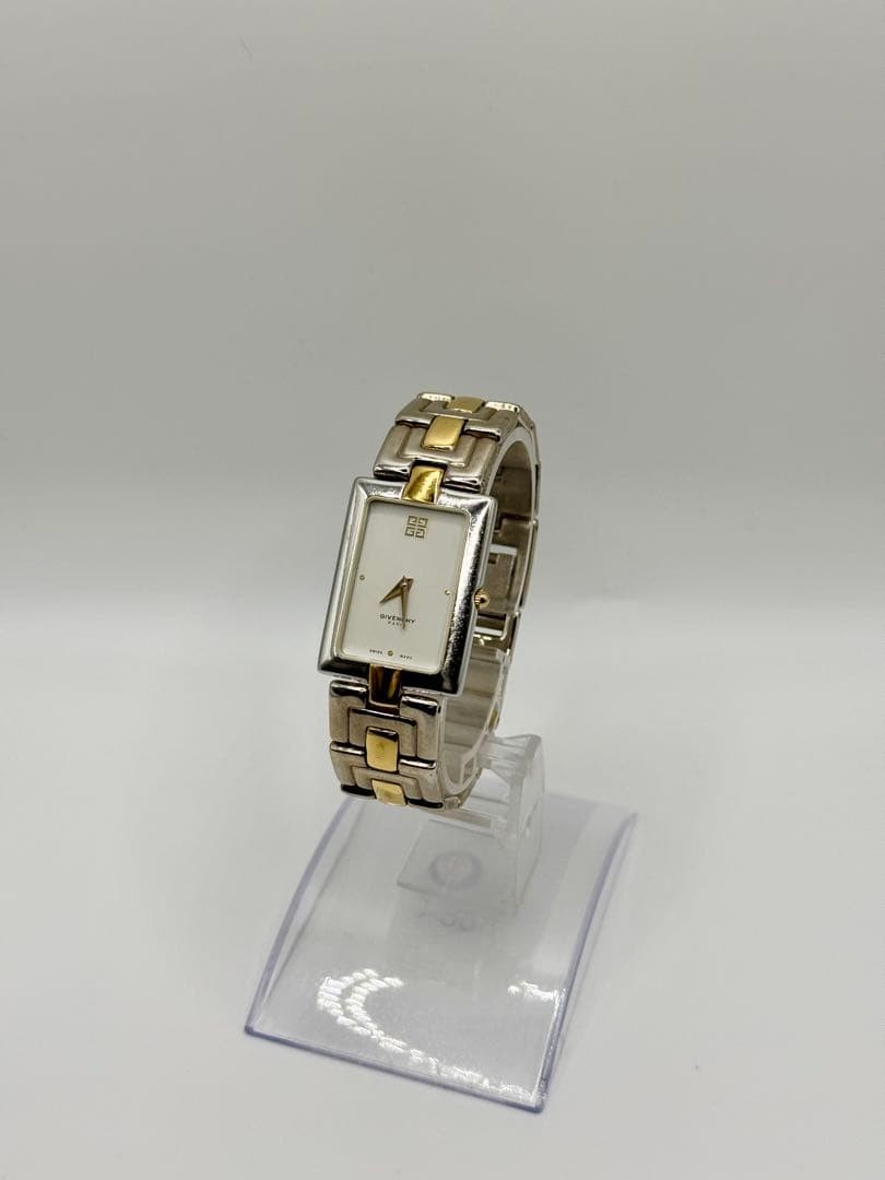 GIVENCHY Square QZ Watch White Dial Ladies Vintage 15-15.5cm Wristwatch