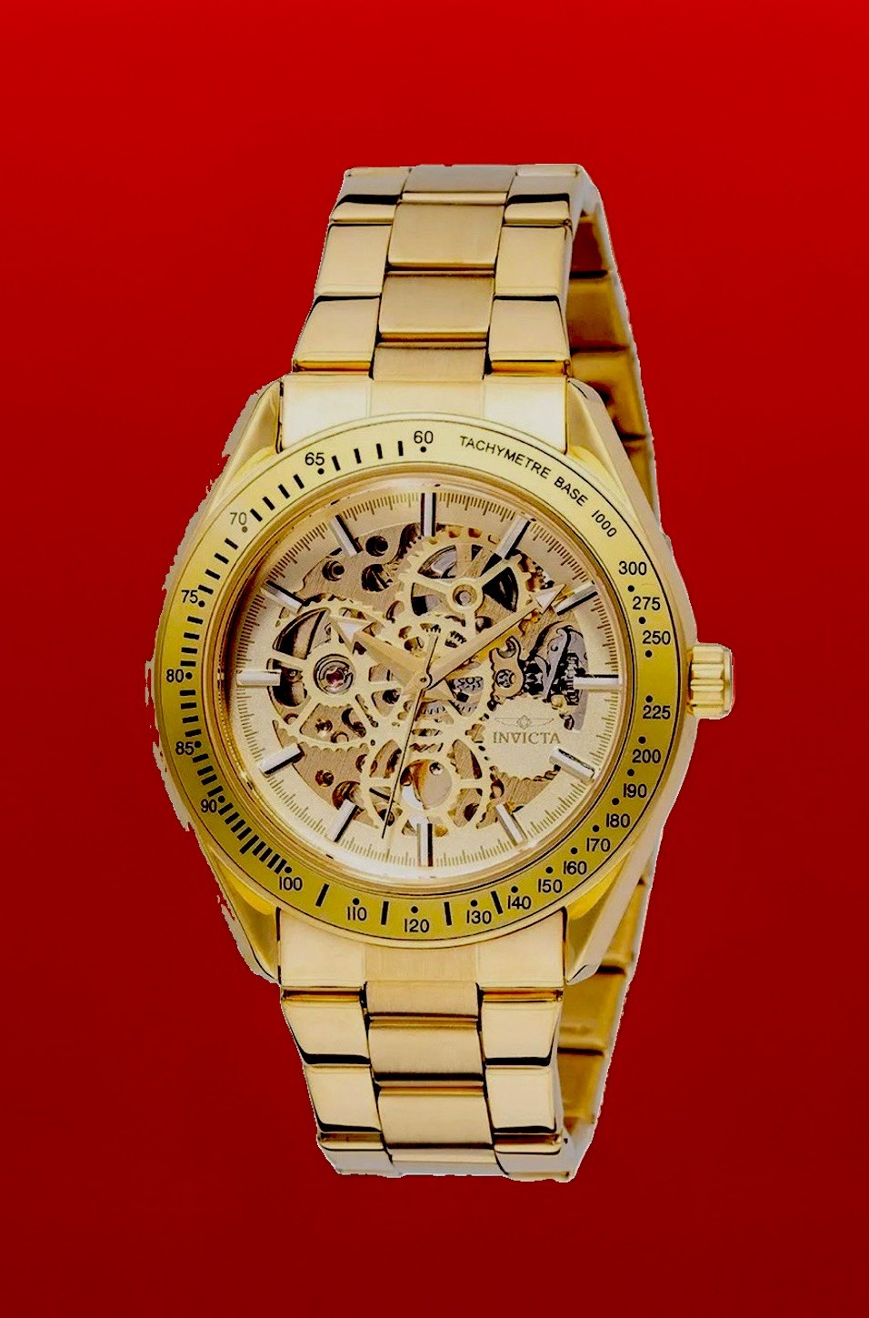 Invicta Objet D Art Automatic, 43mm, WR 30m, Skele Dial, New/Box/3yr Wnty, Gold