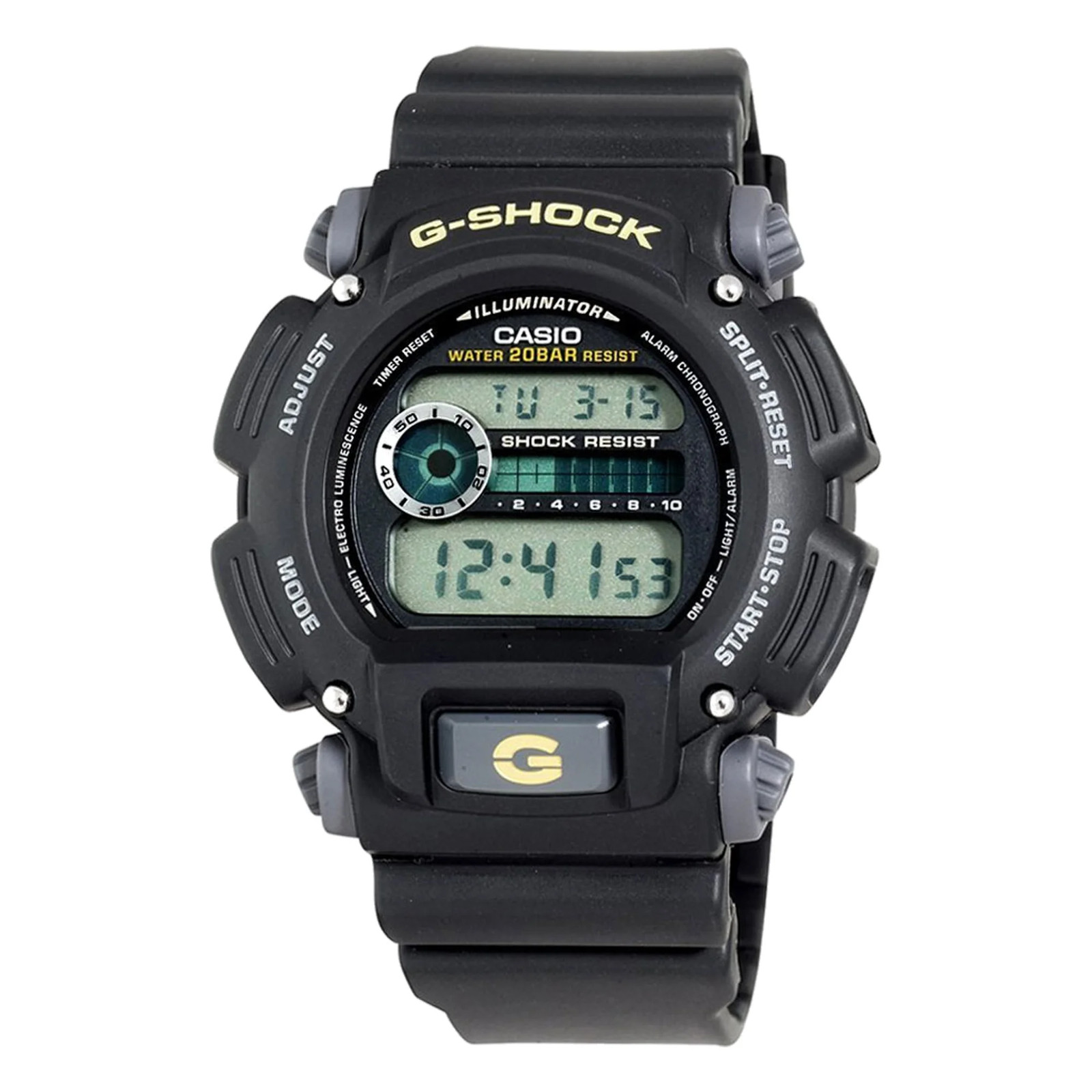 Casio G-Shock DW9052 Mens Digital Watch Black Grey Resin Strap Shock Resistant
