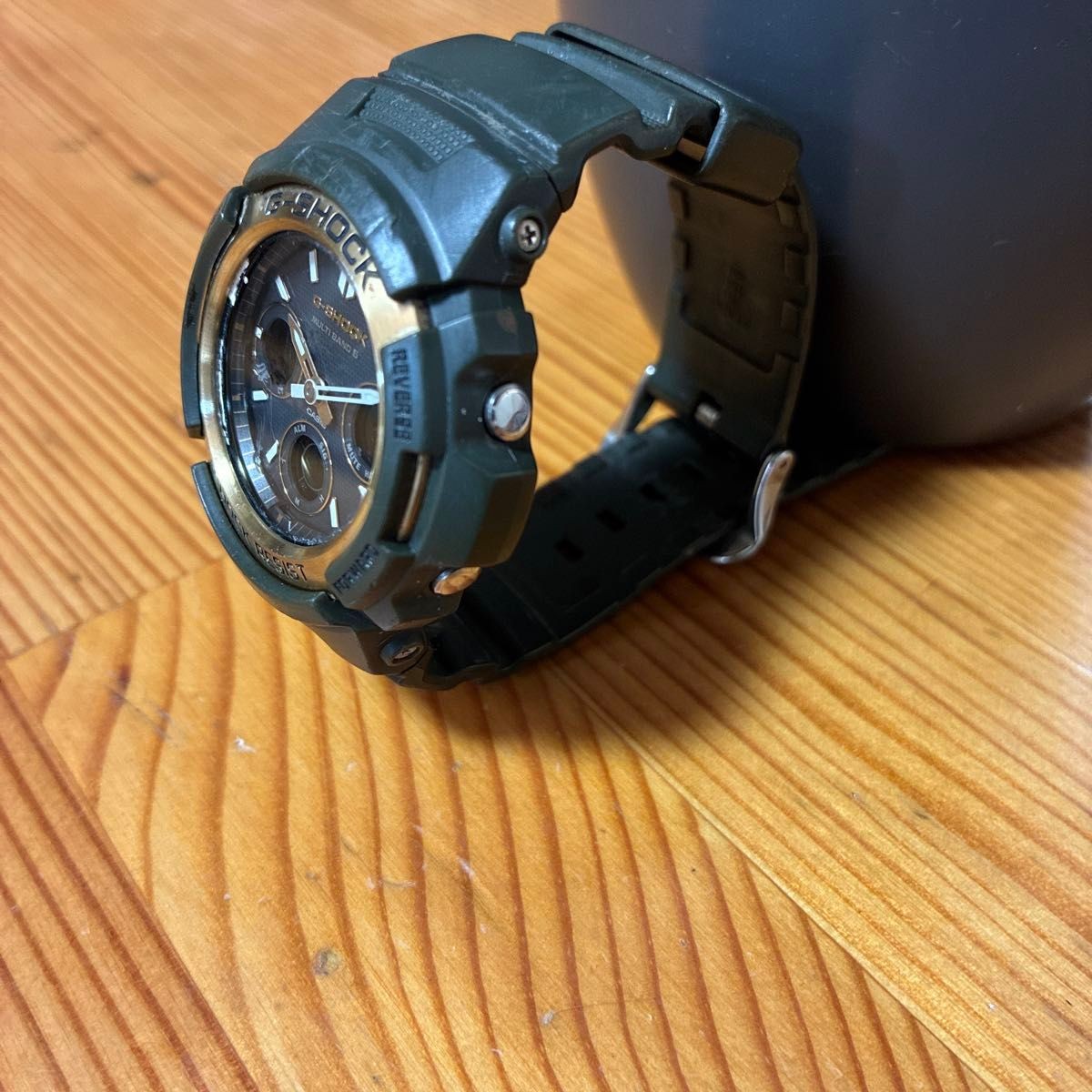 CASIO G SHOCK AWG M100B Khaki x Gold Radio Solar