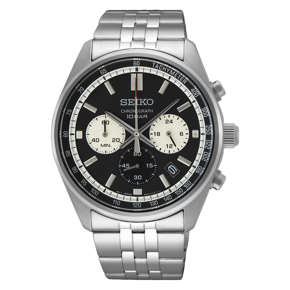 Seiko 41.5mm Essentials Quartz Chronograph 8T63 100M Tachymeter Men’s Watch