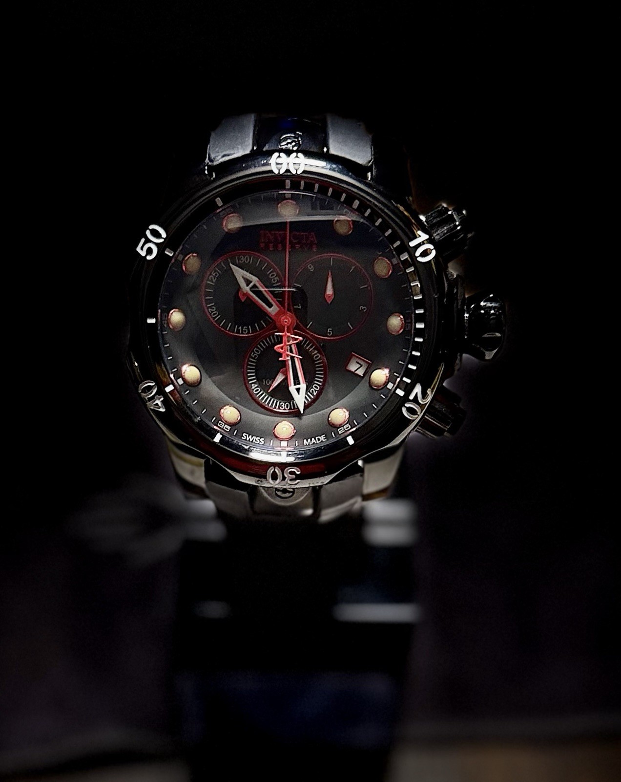 Invicta Reserve Venom Men’s Watch 18881 Chronograph Black Dial 53mm Swiss