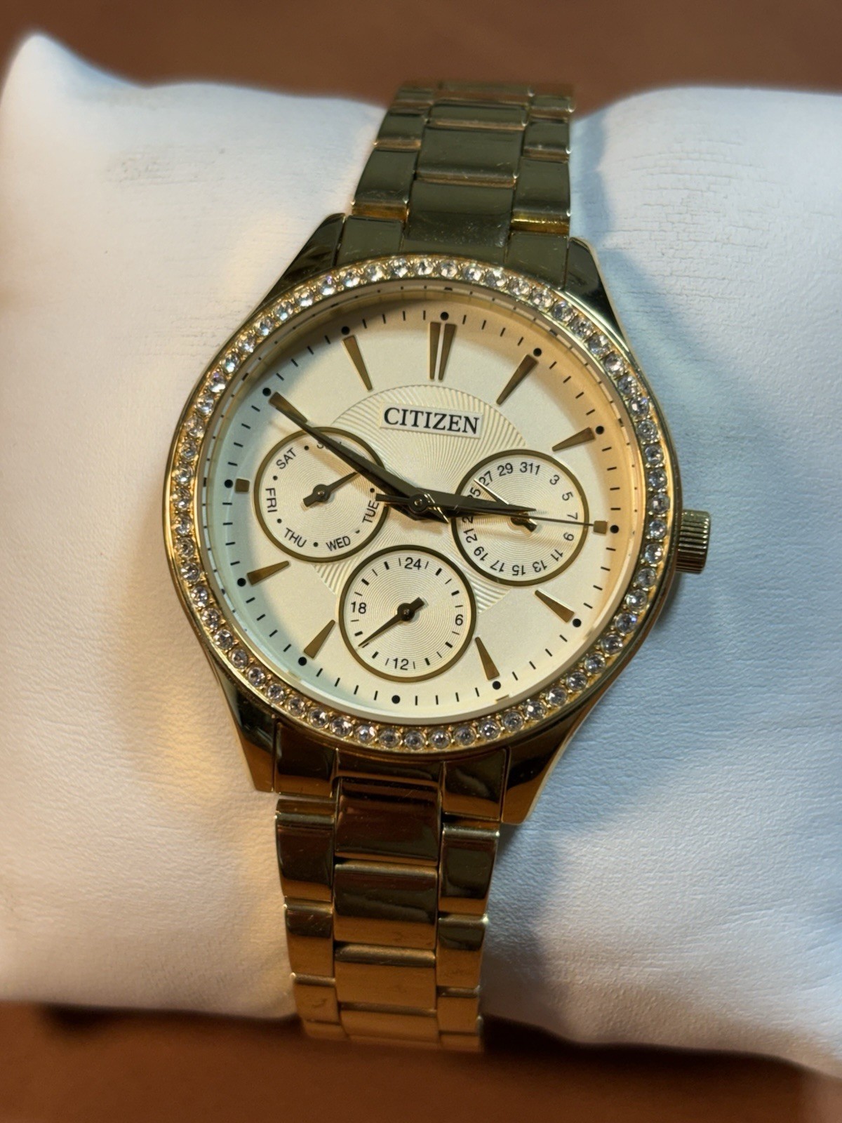 Citizen Ladies Dress Watch Multifunction Dial Gold Tone 36mm Women,5.5”