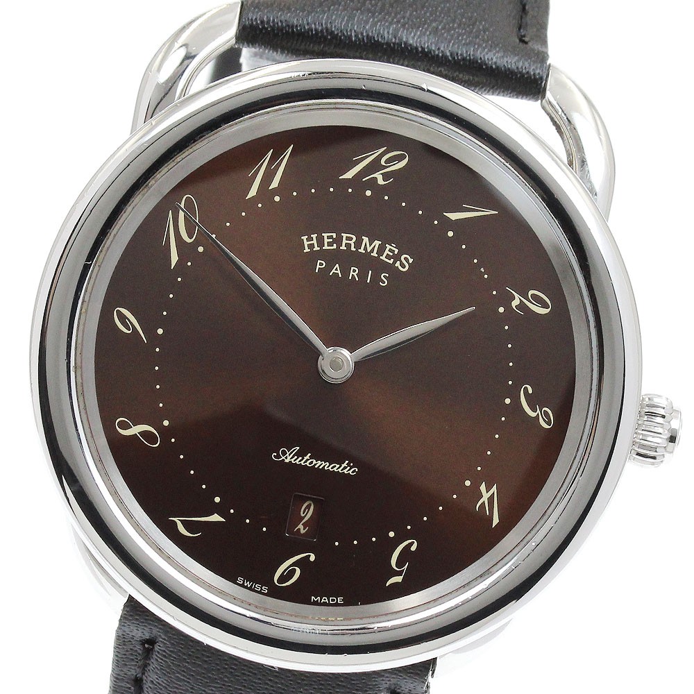 HERMES Arceau AR7.710 Date Brown Dial Automatic Men’s Watch_933994