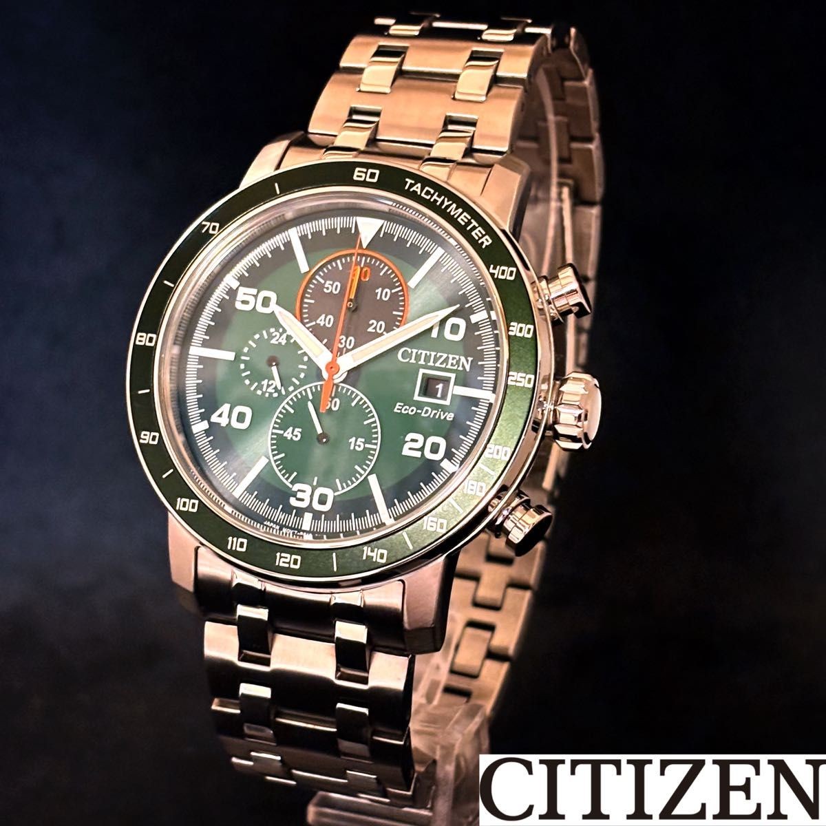 CITIZEN Citizen Men’s Wristwatch Fashionable Eco Drive Green Silver Green Color