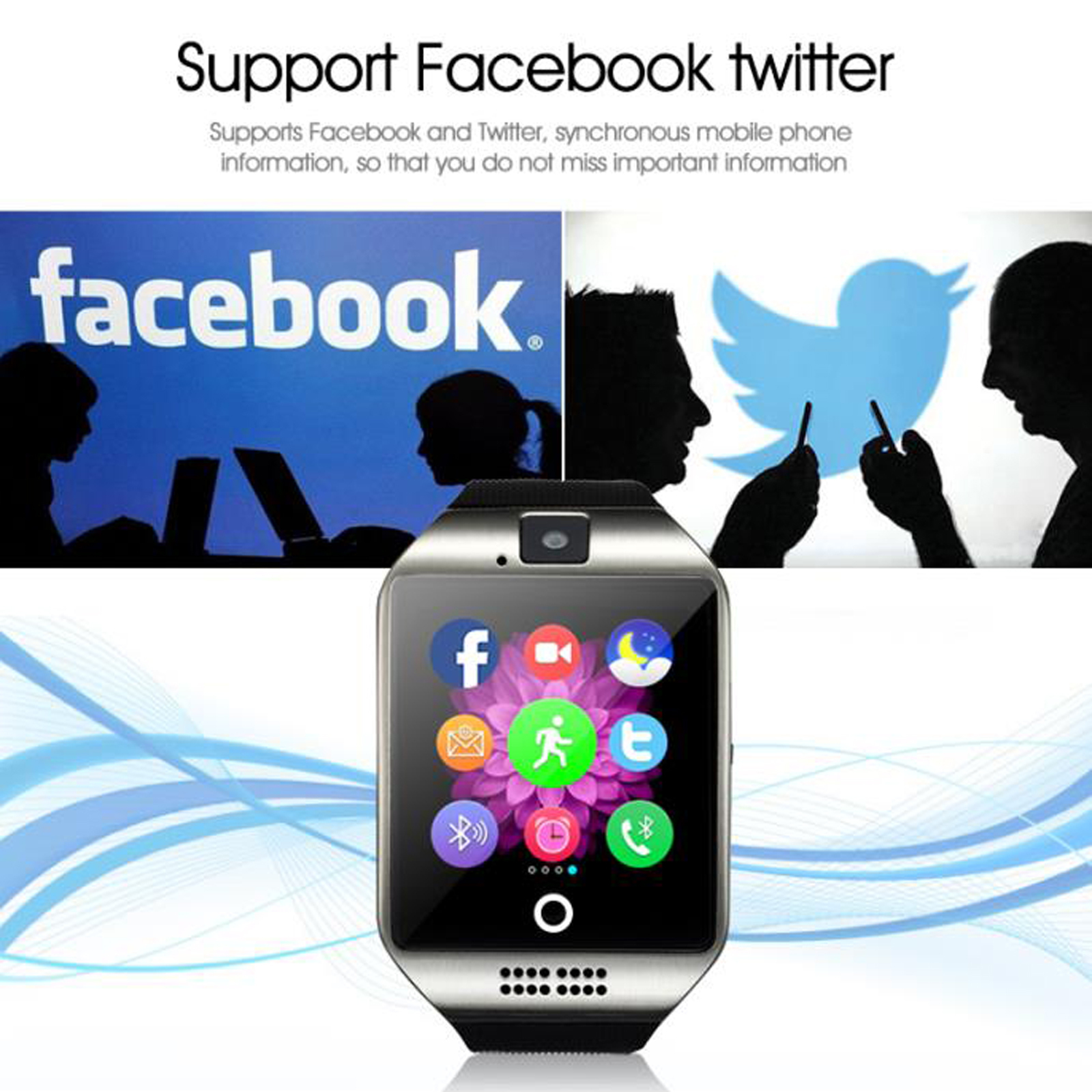 Bluetooth Smartwatch Unlocked Smart Watch Phone Camera Fitness Tracker Pedometer
