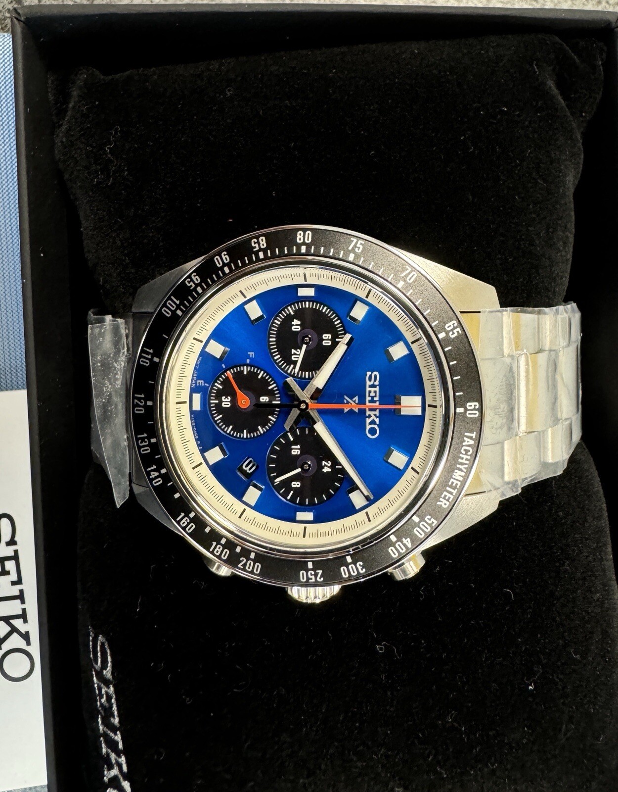 Seiko Prospex Speedtimer Solar Steel Bracelet Blue Dial Watch – SSC931 NWT