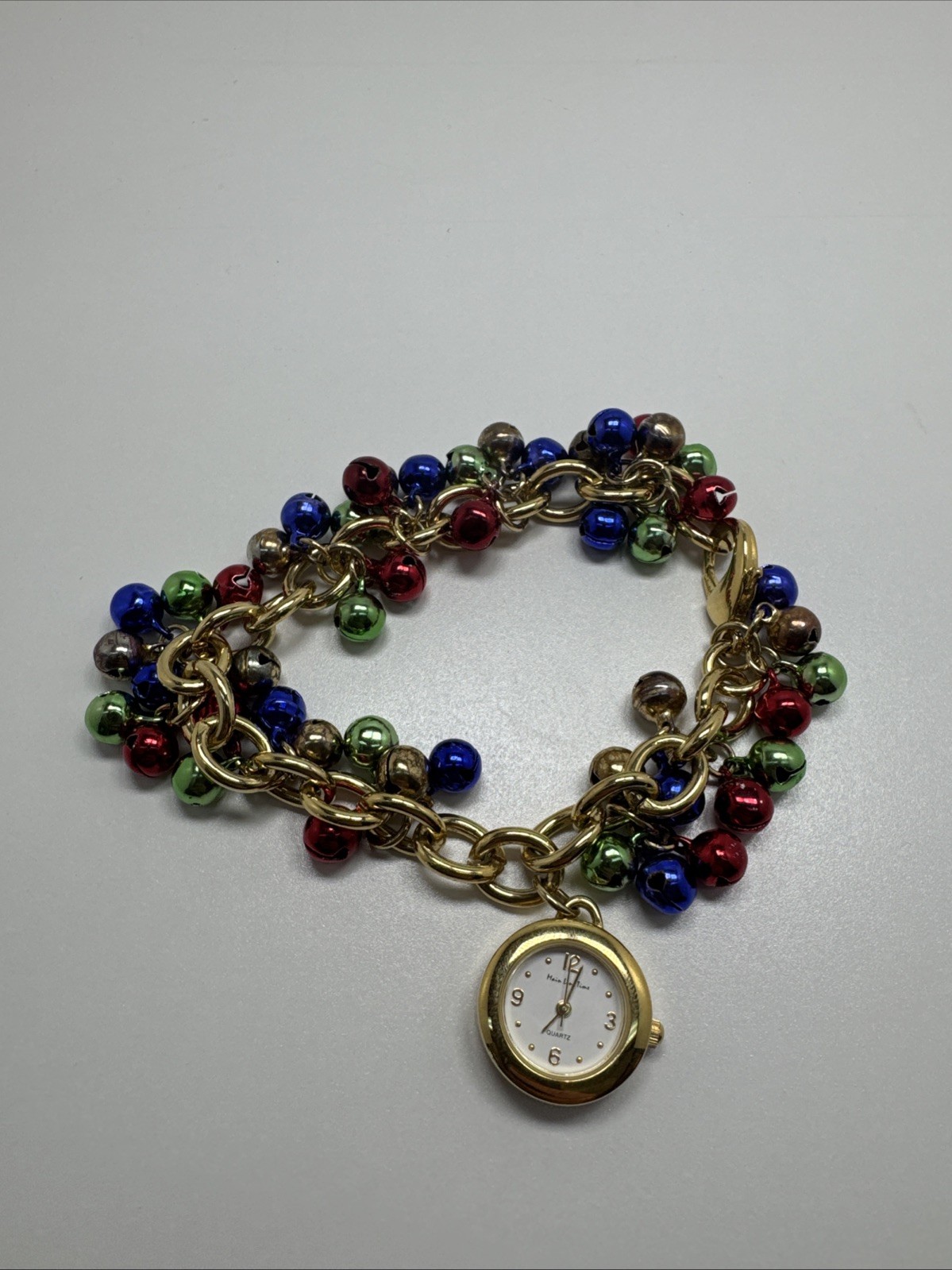 Main Line Time Charm Bracelet Quartz Analog Ladies Watch Sz. 7 3/4″ Needs Bat.