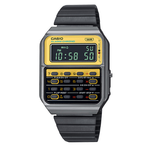 Casio CA-500WEGG-9B Calculator Gunmetal Gold Retro Digital Databank Watch New