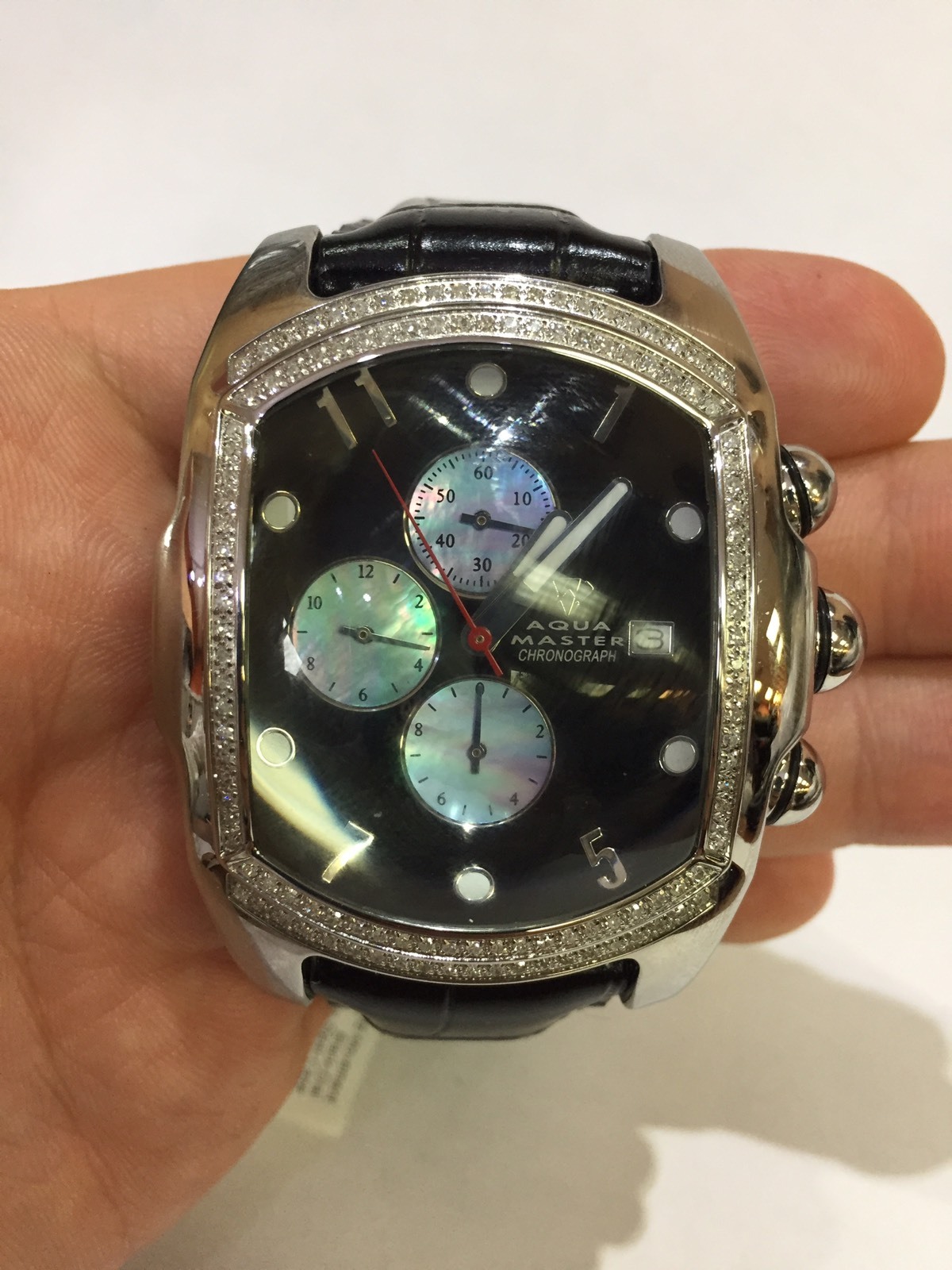 Aqua Master Jojo Lupah St Steel man Watch 1.50ct real diamonds