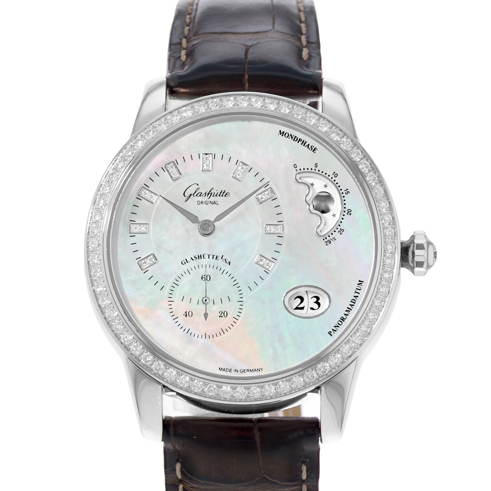 Glashutte Original PanoMatic Luna 1-90-12-01-12-02 MOP Steel Ladies Watch 2024