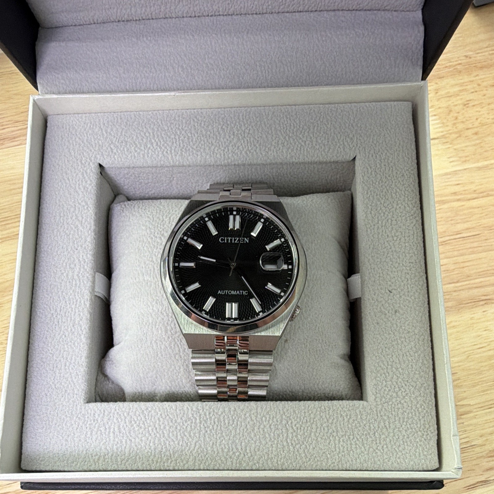 Citizen Tsuyosa Automatic Black Textured Dial 40mm Steel Bracelet 50m w/ Box