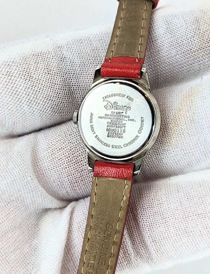 Minnie Mouse by Sii Girls Watch w Thin Leather Strap NEW BATT