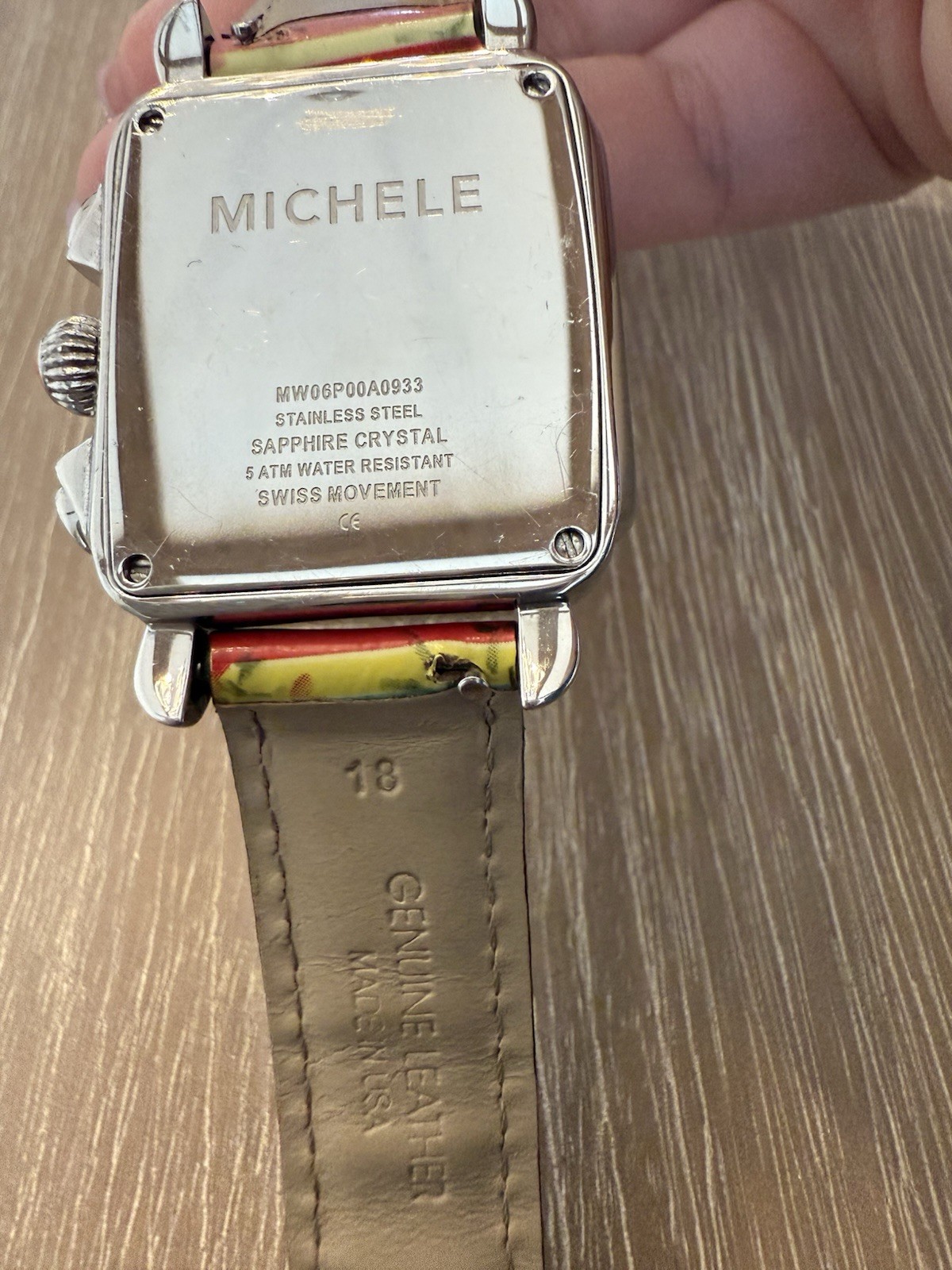 Michele Deco Carousel Chronograph Steel Watch Multi Color Dial