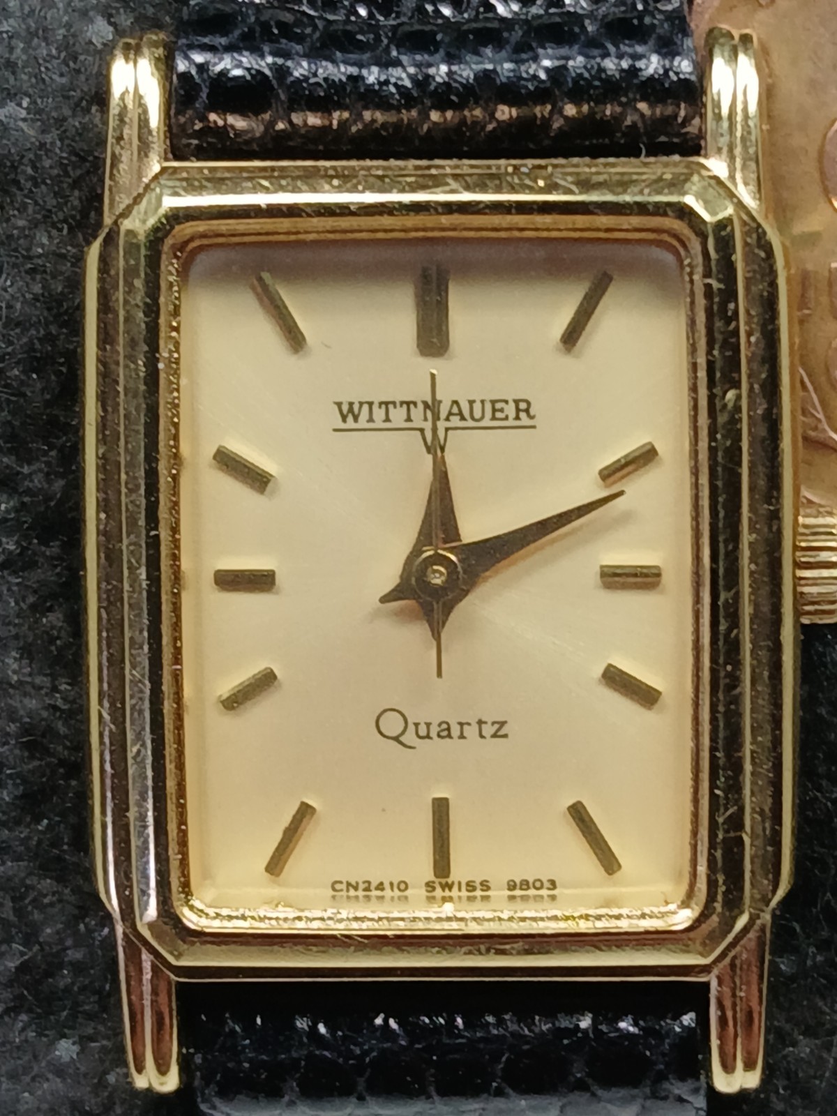 Wittnauer 980 103 Gold Tone Ladies Quartz Tank Watch