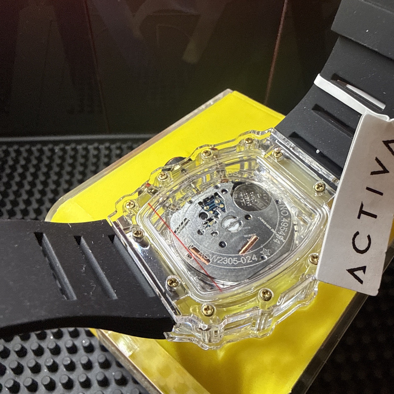 Activa x Invicta 44.3mm Men’s Watch Black Clear Skeleton Dial ACW2305-005 NEW