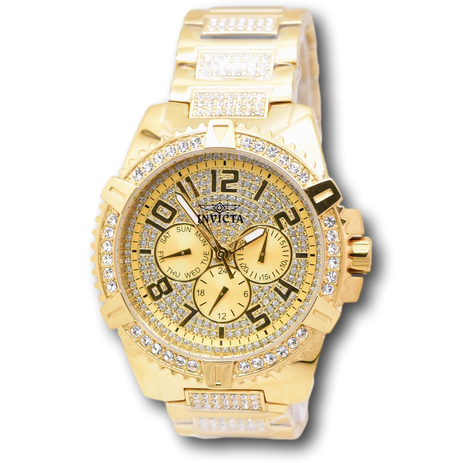 Invicta Celestial Luxe Men’s 45mm Pave Crystal Multi-Function Quartz Watch 48561