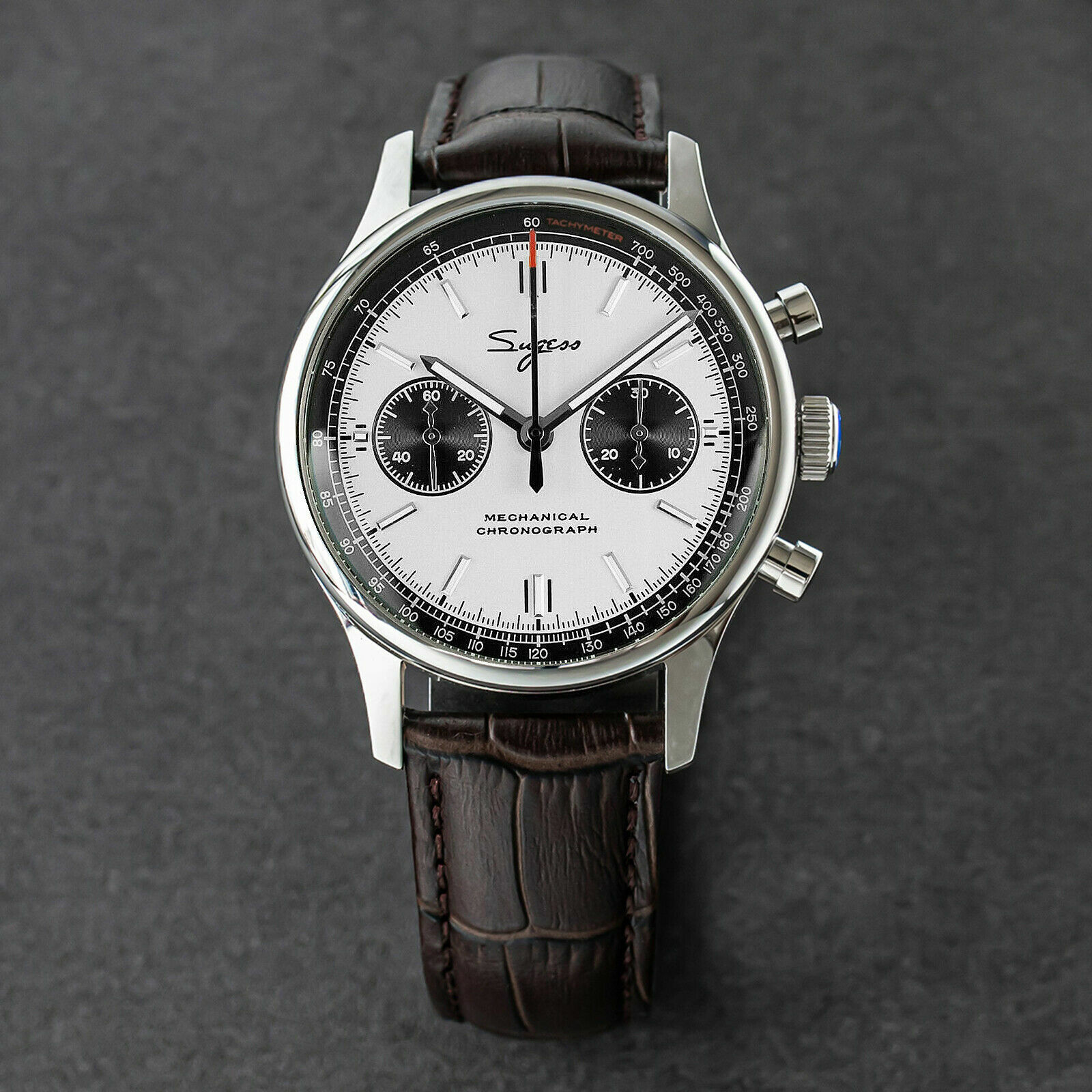 Sugess Chrono Heritage SWANNECK Panda Dial Chrono Watch SEAGULL 1963 SUPANK011SN