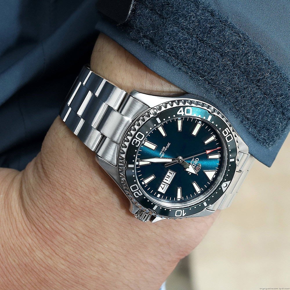 Orient Kamasu Automatic Diver 200m Sapphire Green Dial Steel Watch RA-AA0004E