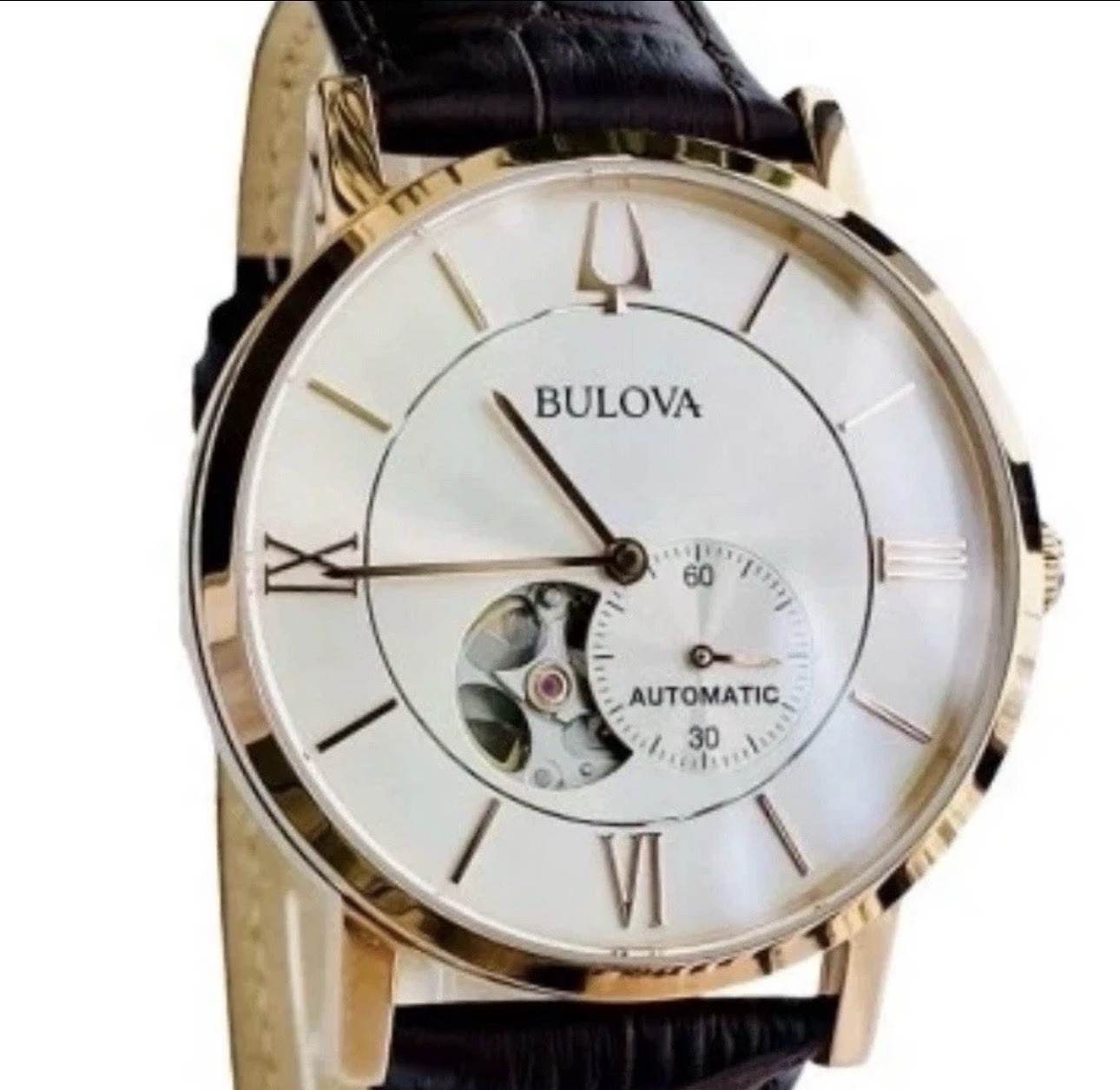 Bulova Automatic Silver Dial Rose Gold 97A150 Stainless Steel Men’s Watch