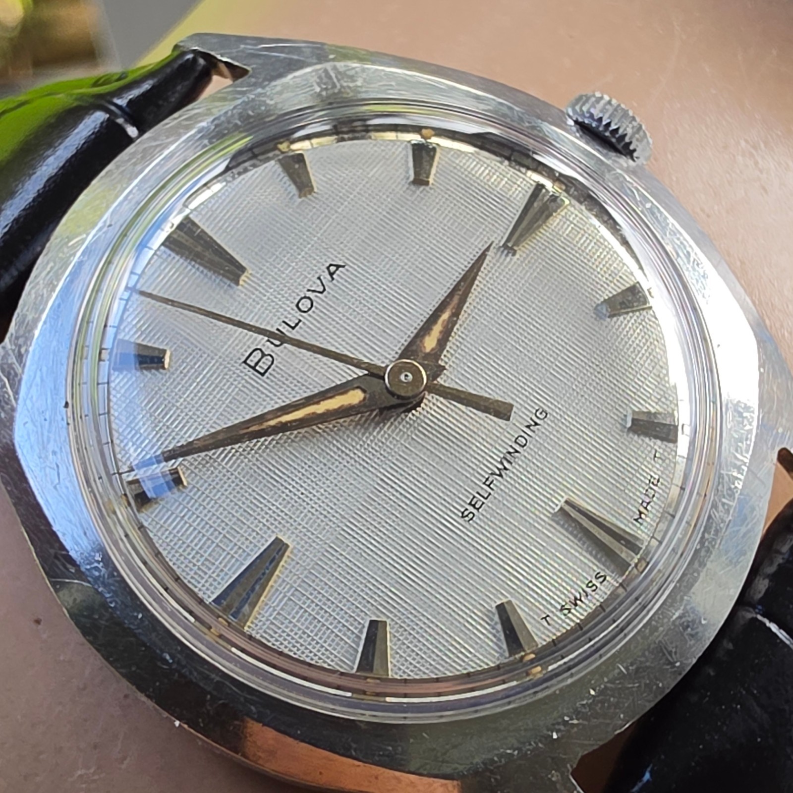 Vintage BULOVA Jet Clipper “AC” men’s automatic watch 11ALAC Linen dial 1965
