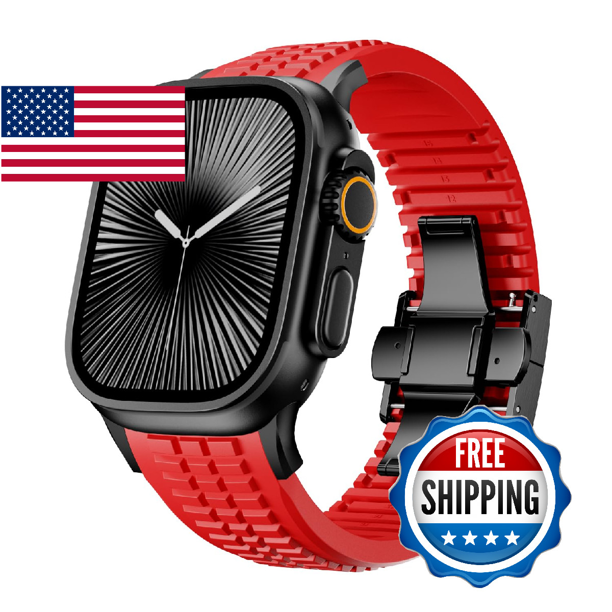 Silicone Band for Apple Watch Ultra 3/2 / Series 11 10 9 8 7 (44mm 45mm 46mm 49m