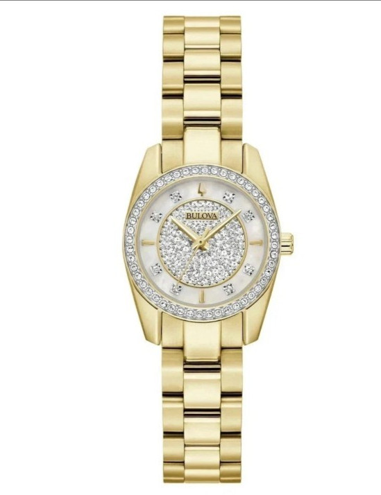 Bulova 98L315 Crystal Pave Gold-Tone Women’s Dress Watch