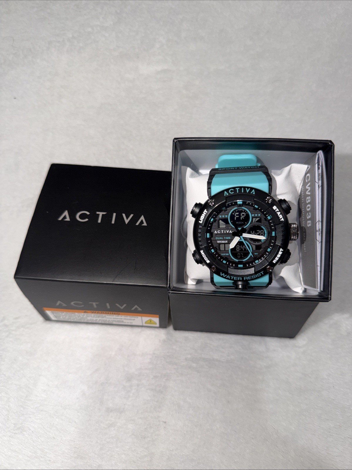 Activa By Invicta 52mm Men’s Digital Sport Watch Black Teal ACW8038-003