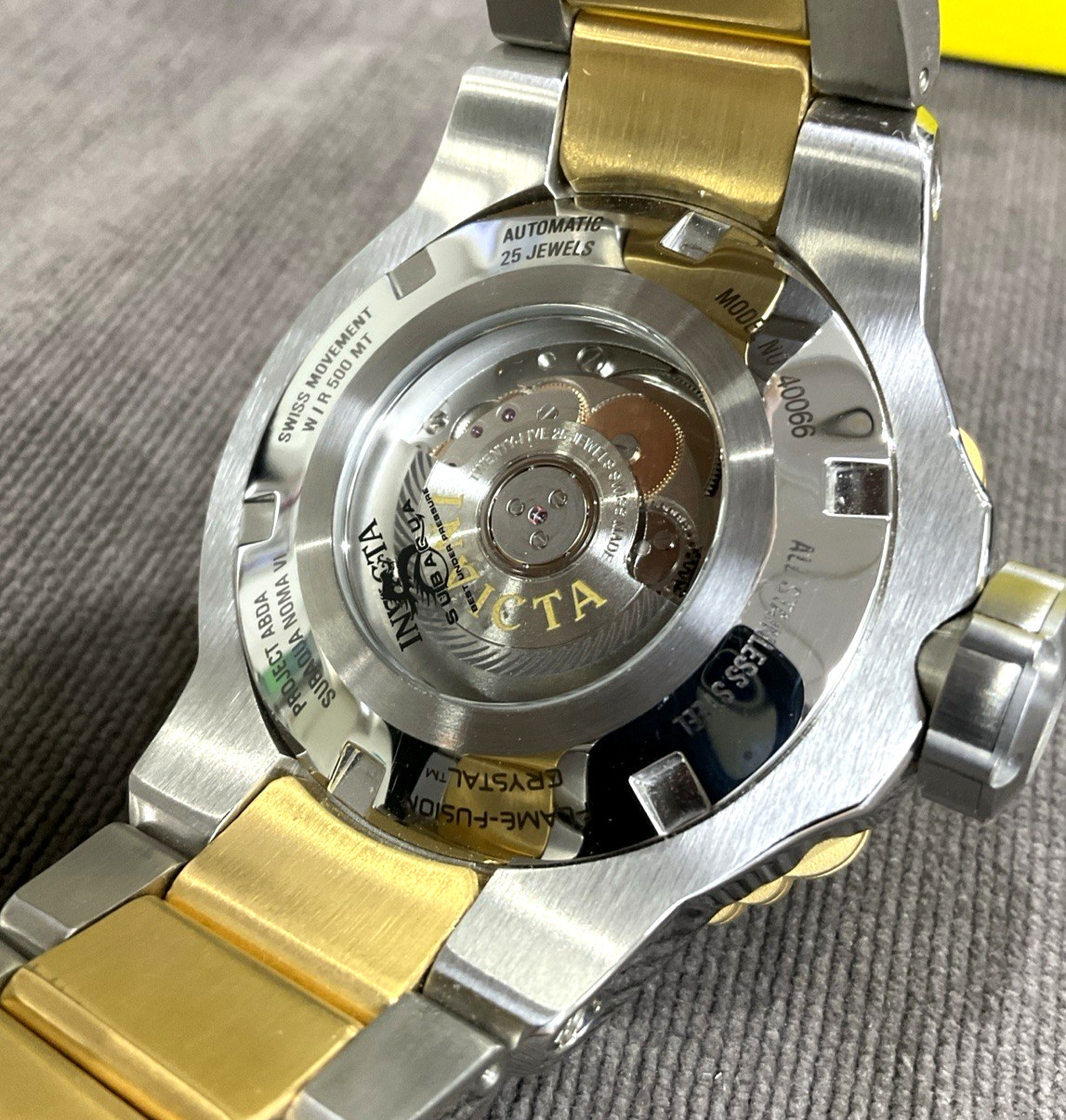 Invicta Subaqua Two-Tone 51.2mm Mother of Pearl Dial Men’s Automatic Watch 40066