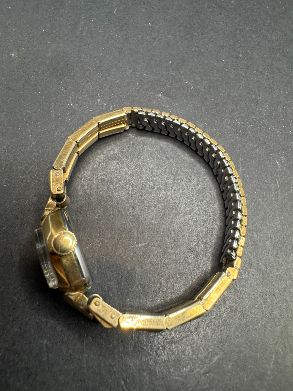 Vtg Wittnauer Art Deco Gold Filled Mechanical Swiss Watch 15.5mm Rare Band