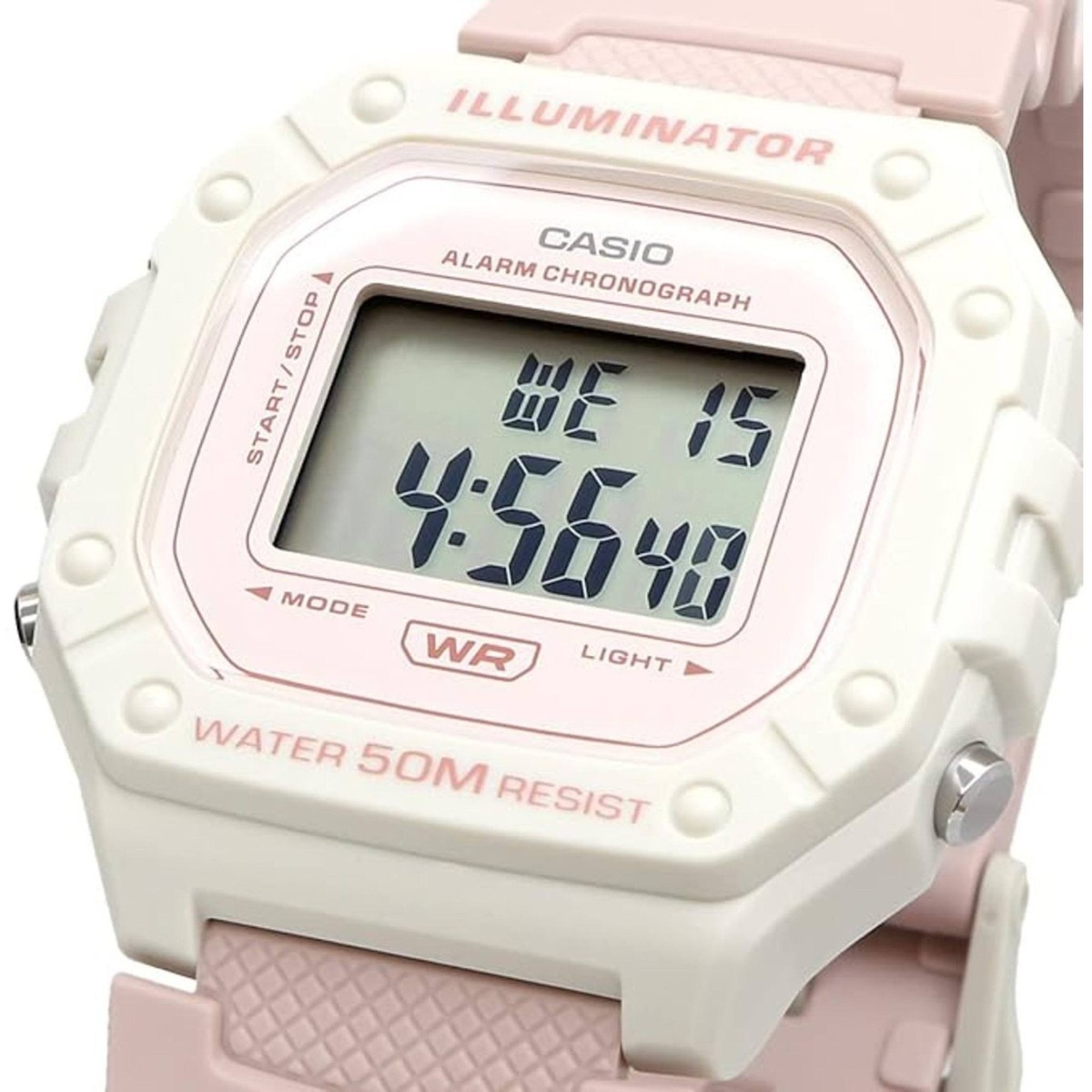 Casio W-218HC-4A2V Pink Digital Watch LED Backlight Alarm Stopwatch 50M Resin