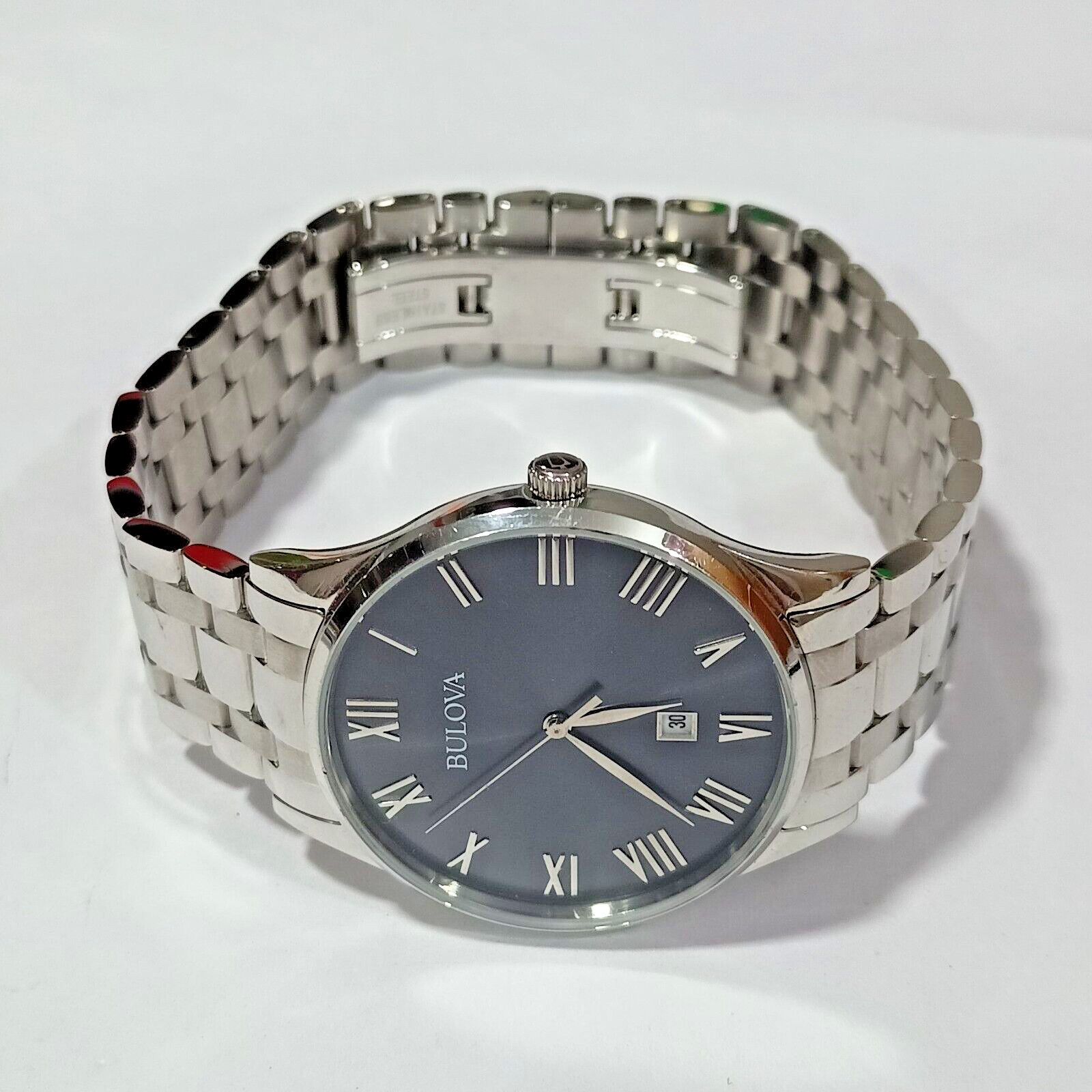 96B261 BULOVA CLASSIC BLACK DIAL STAINLESS STEEL BRACELET MEN’S WATCH M-490