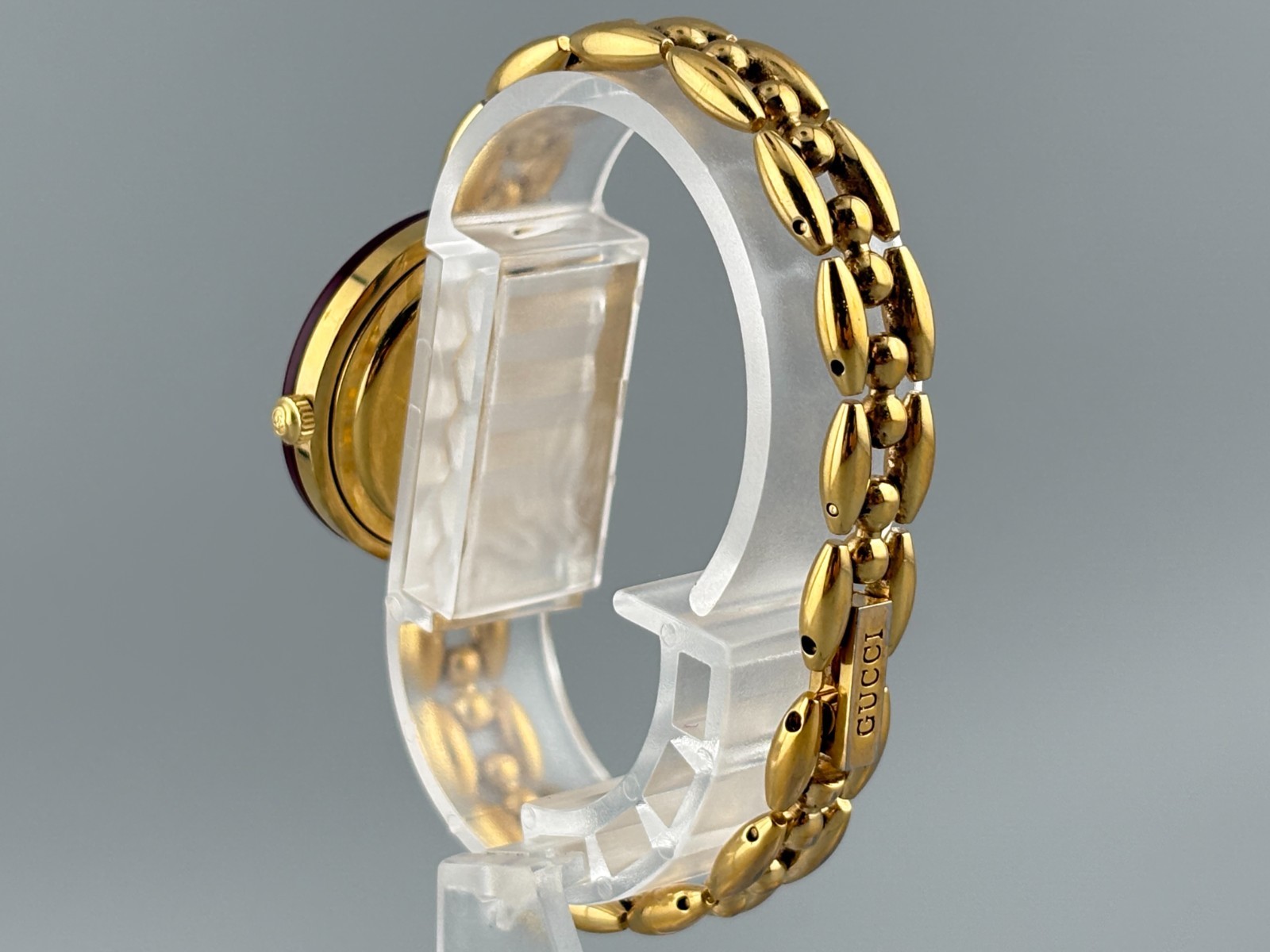 [Very Good+5] Gucci Change Bezel 1200 Gold Wine Red Watch Auth