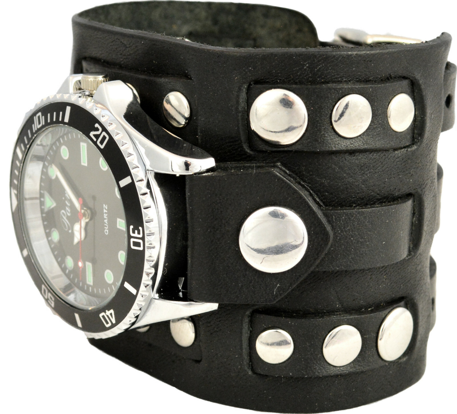 CuffWatches – Women’s Leather Biker Watch With Studs