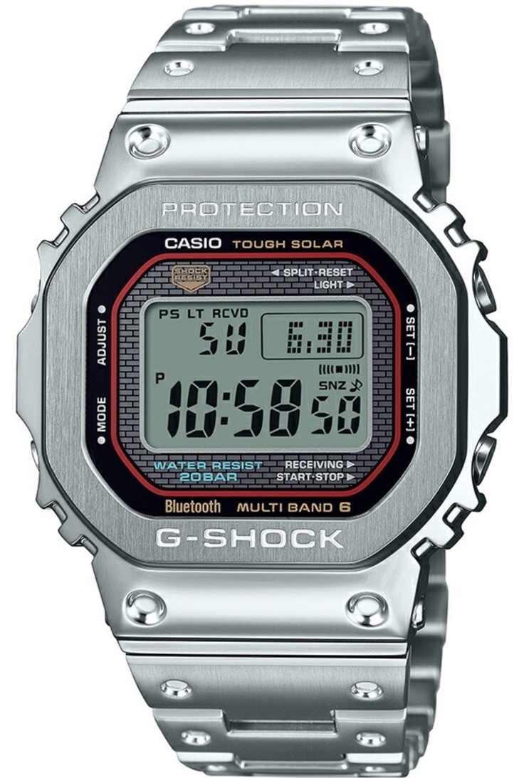 Casio G-Shock GMW-B5000D-1CJF Full Metal Silver Bluetooth Solar Watch