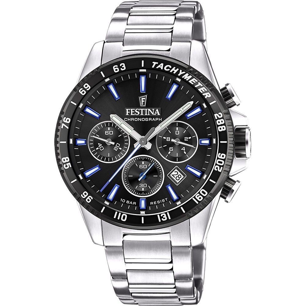 Festina Timeless Chronograph Black Dial Quartz 100M F20560-5 Men’s Watch