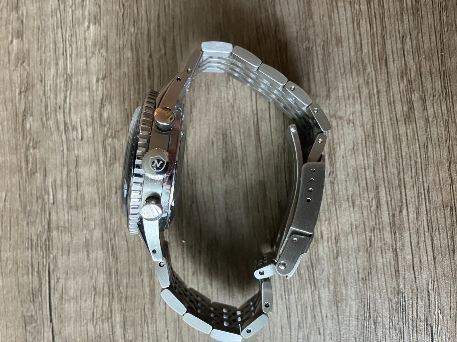 Nivada Grenchen White Orange Boy Manual Chronograph Beads of Rice 86012WM04LC