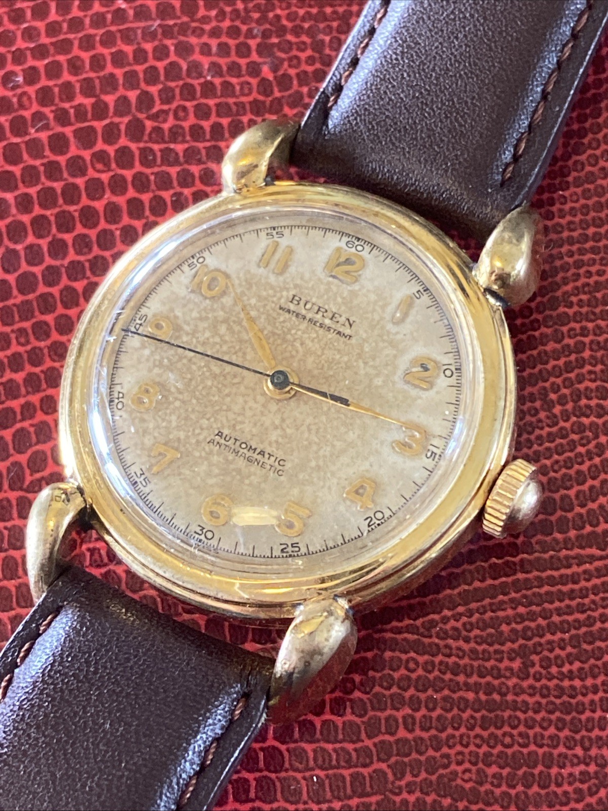 Vintage Men’s Wristwatch Automatic BUREN GRAND PRIX Rare Bumper Calibre 525