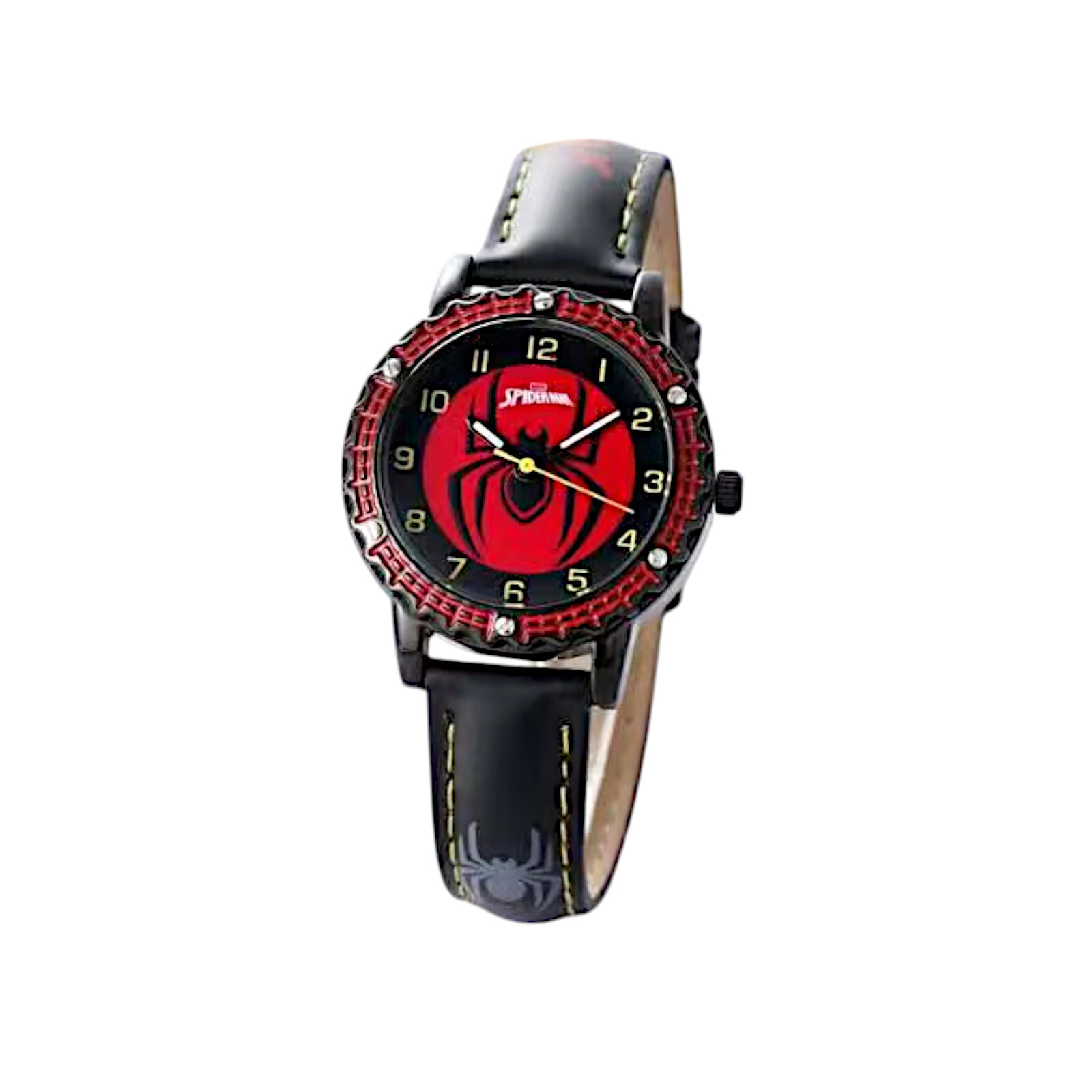 Spiderman Boys Watch Waterproof LED Luminous Leather Watchband Quartz Kids Gift