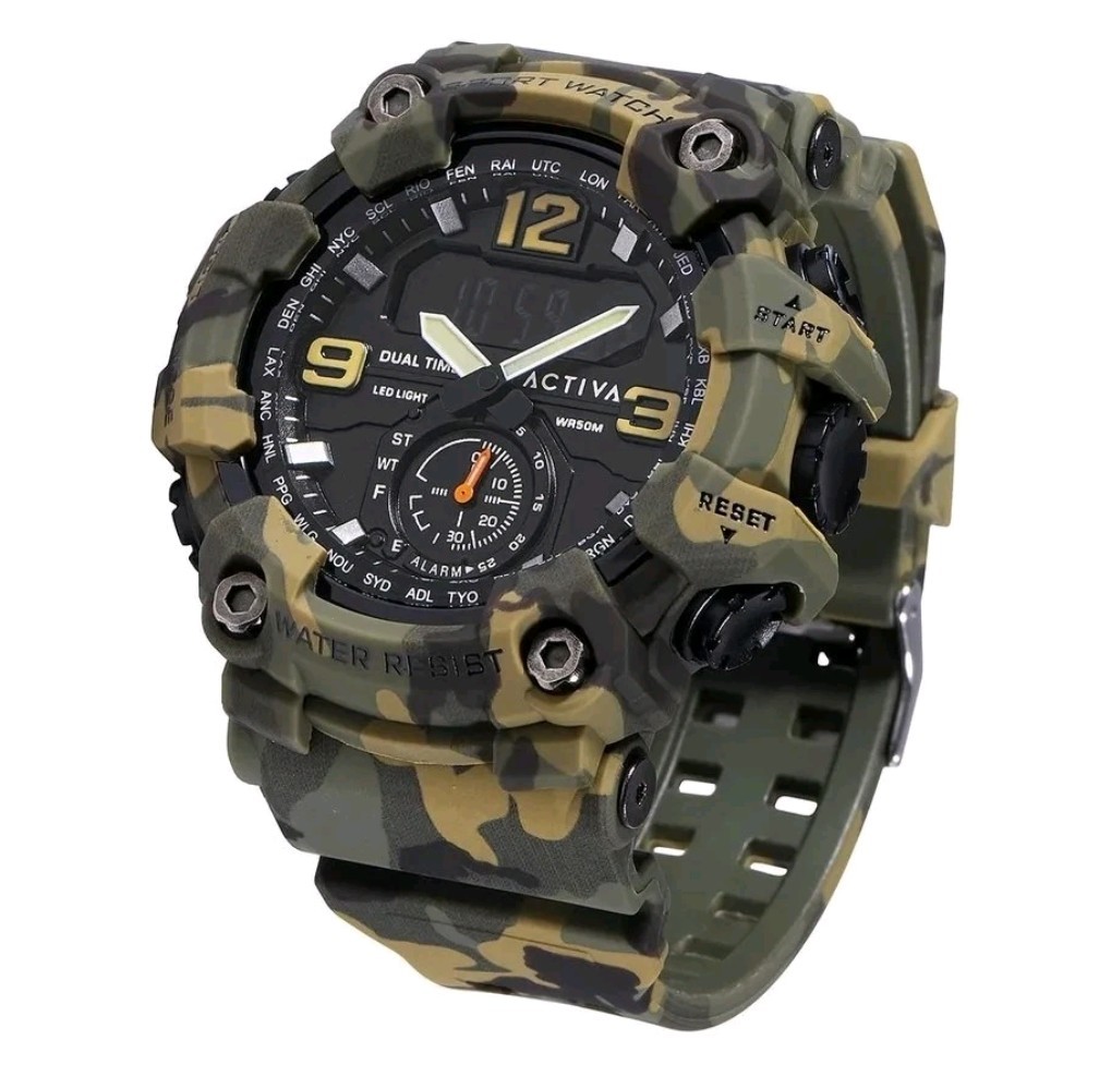 Activa X Invicta BlackOps Digital Mens Watch 56mm Camouflage Green (ACW1637-004)