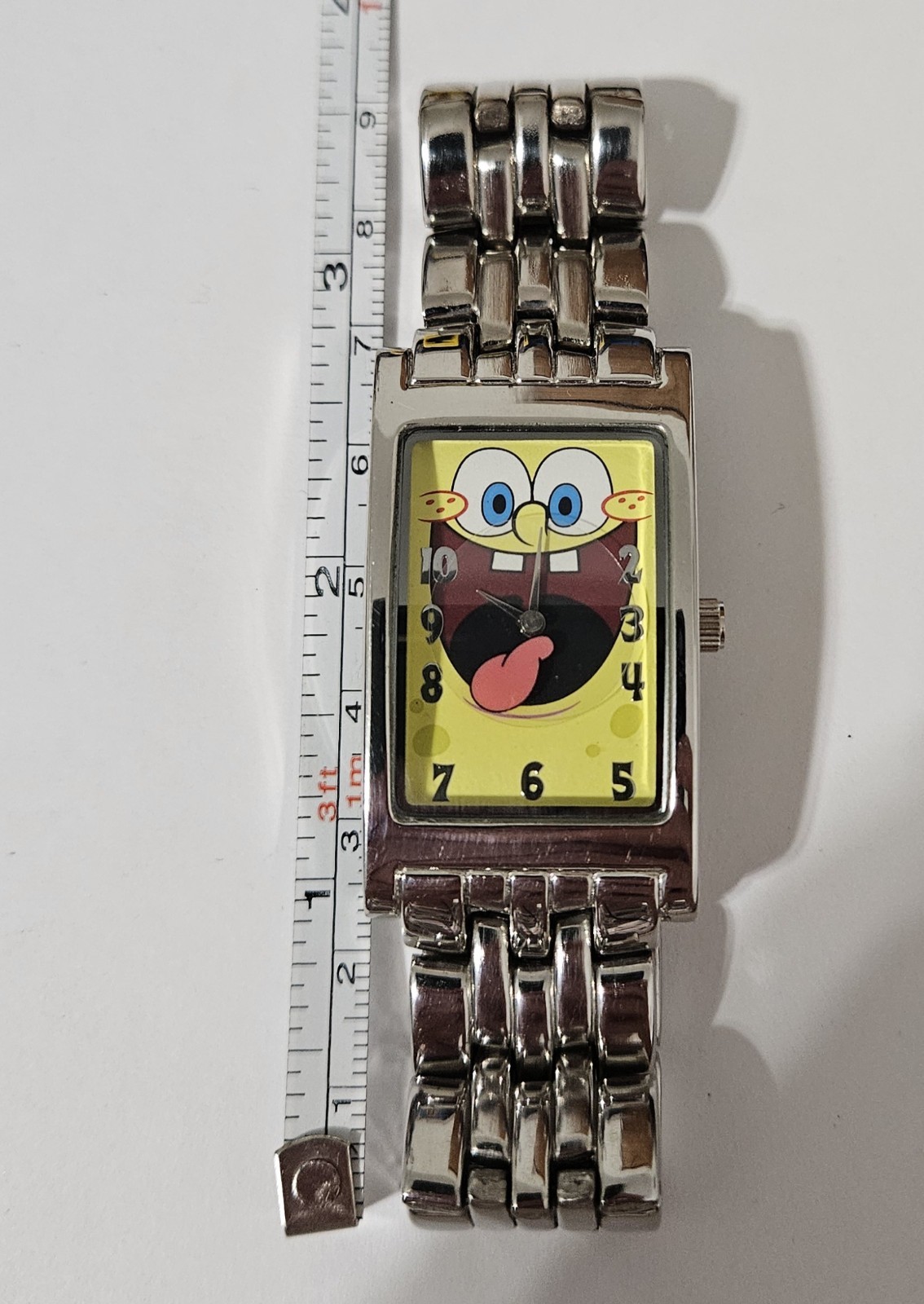 Vintage SpongeBob Wristwatch With Rotating Tongue Second Hand 2005 Viacom