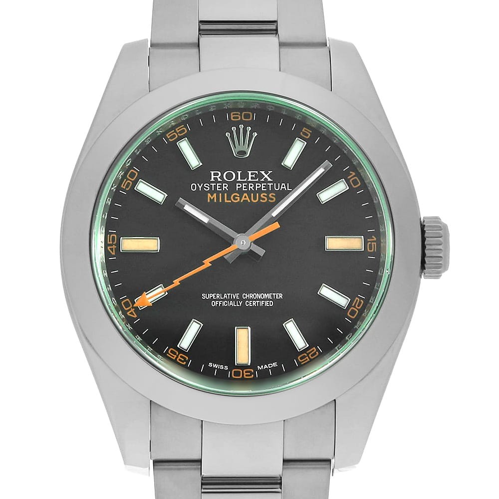 ROLEX Milgauss green glass 116400GV black Random Number second hand mens