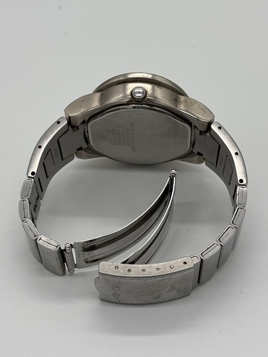 SEIKO Alba AKA V742-5A50 Quartz Mens Date Watch Silver Dial Japan
