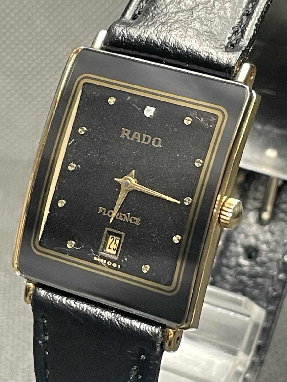 [Very good] Vintage Rado Florence 160.3605.2N Gold Black Men’s Quartz Watch