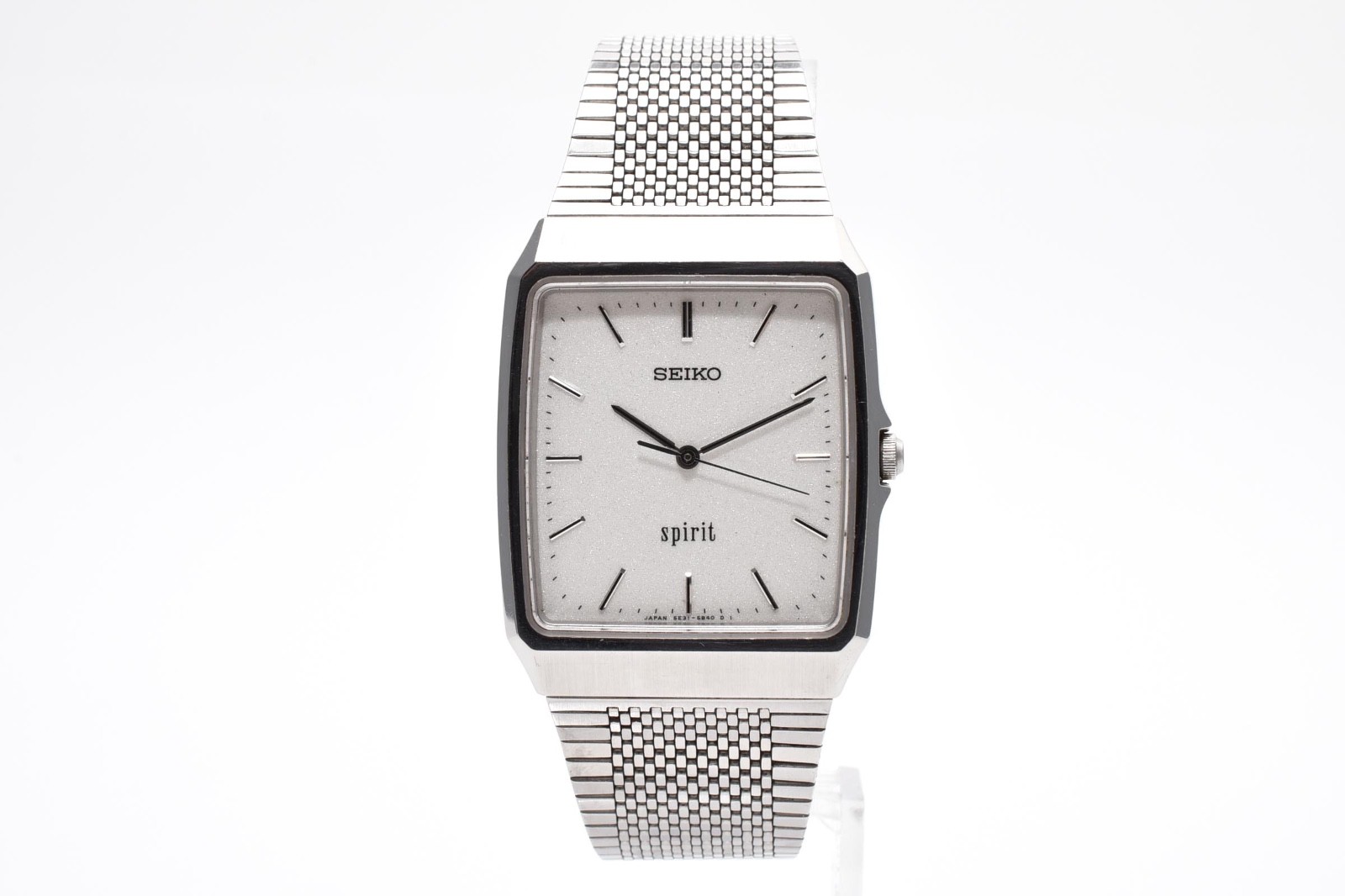[NEAR MINT] Seiko 5E31-5A70 Silver Square 30mm Quartz Men’s Watch